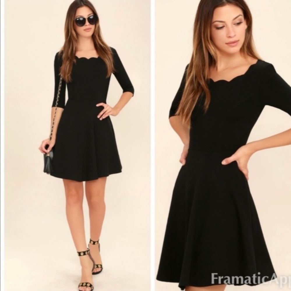 SALE Lulus Black scalloped dress